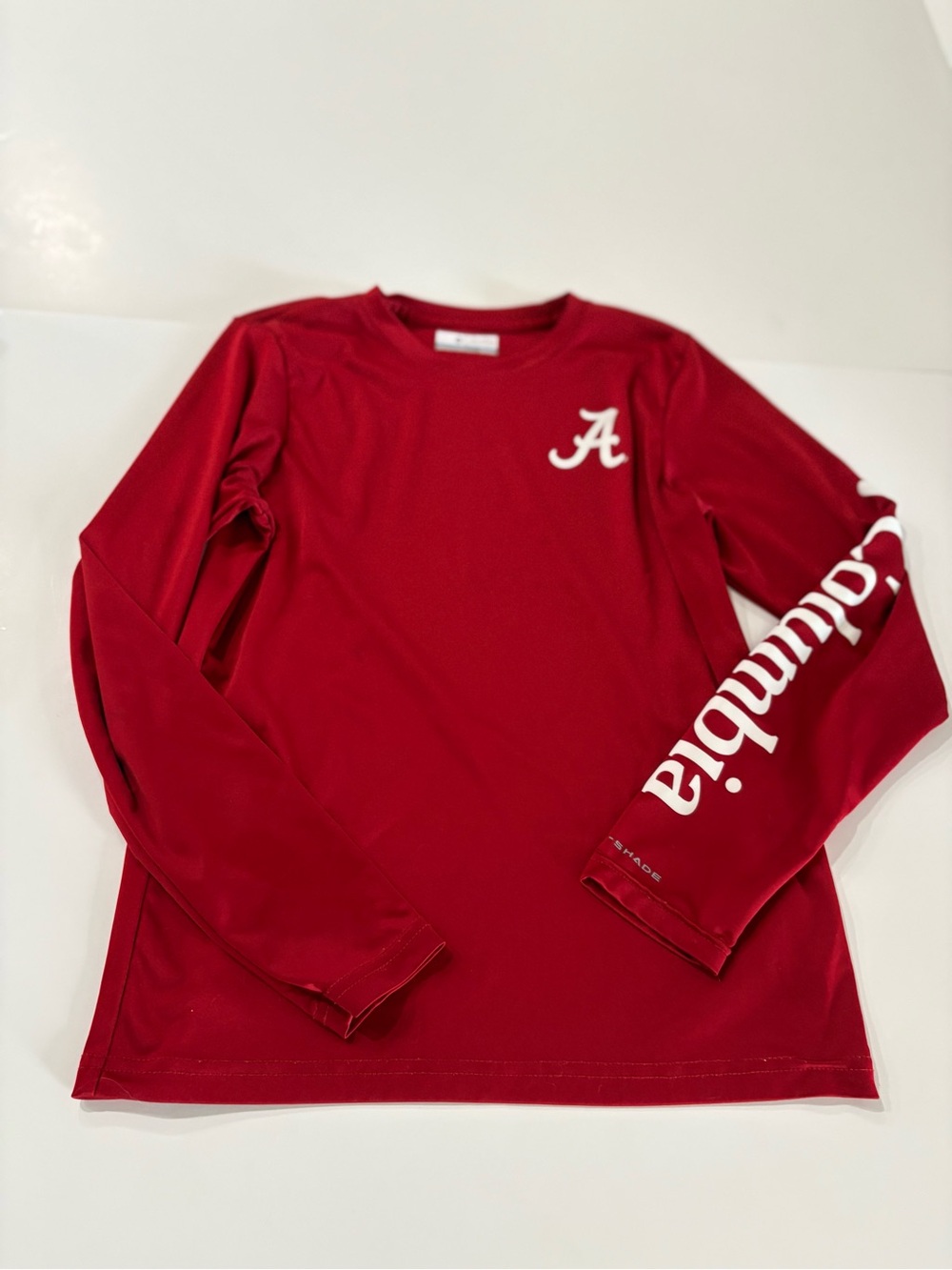 Columbia Kids' Long-Sleeve Performance Tee - Red with White Logo